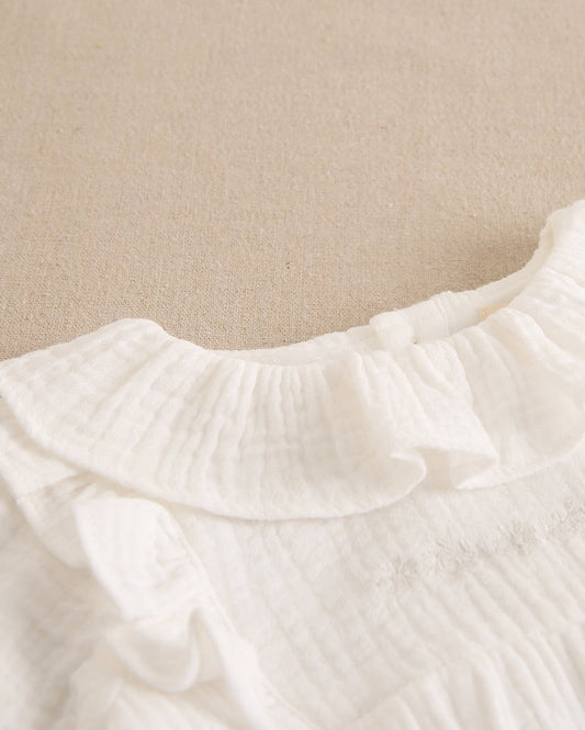 Ranita bebé bambula blanca bordado