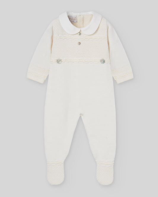 Pelele y gorro beige - Paz Rodríguez