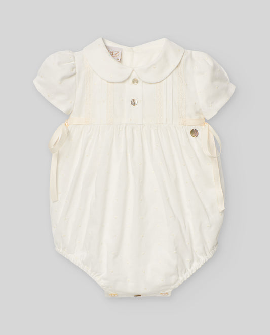 Pelele con Capota Bautizo Bordado Paz V25 - Paz Rodriguez