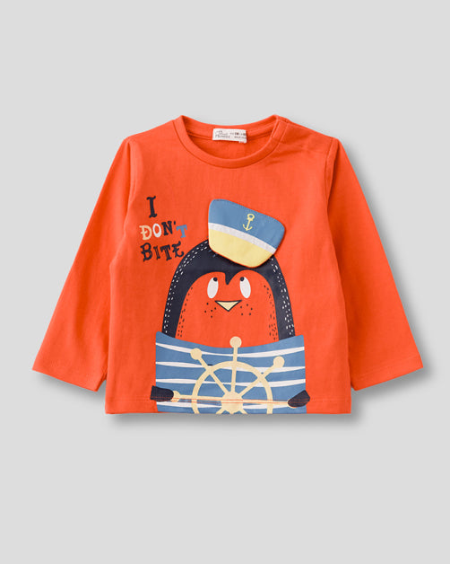 Camiseta niño Pinguino Naranja - Street Monkey