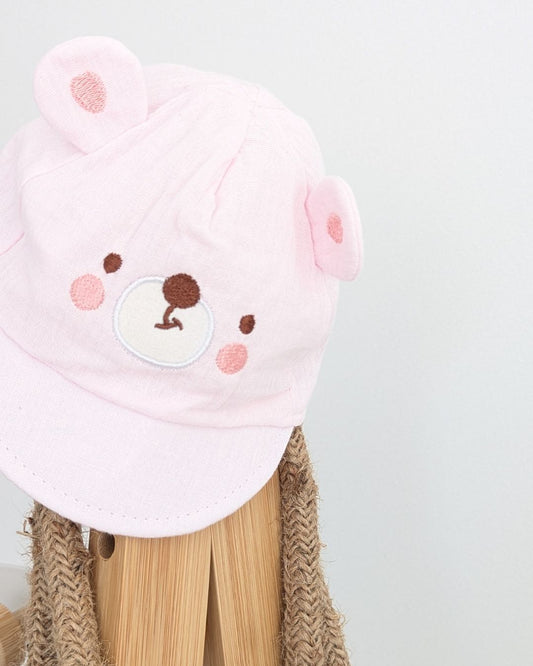 Gorra Bebé Oso Pastel Rosa Bebé