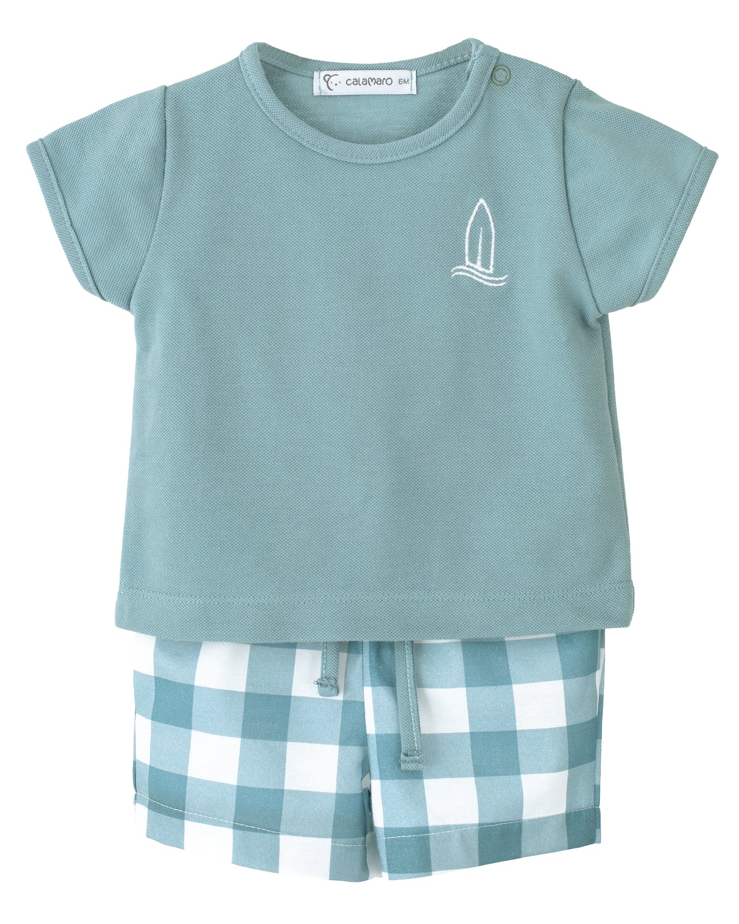 Conjunto Pantalon Niño Cuadros Azul - Calamaro