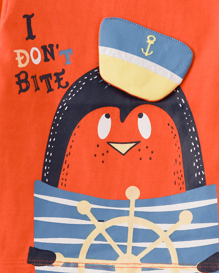 Camiseta niño Pinguino Naranja - Street Monkey