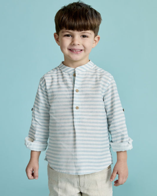 Conjunto Niño Camisa Rayas Azules - Martin Aranda