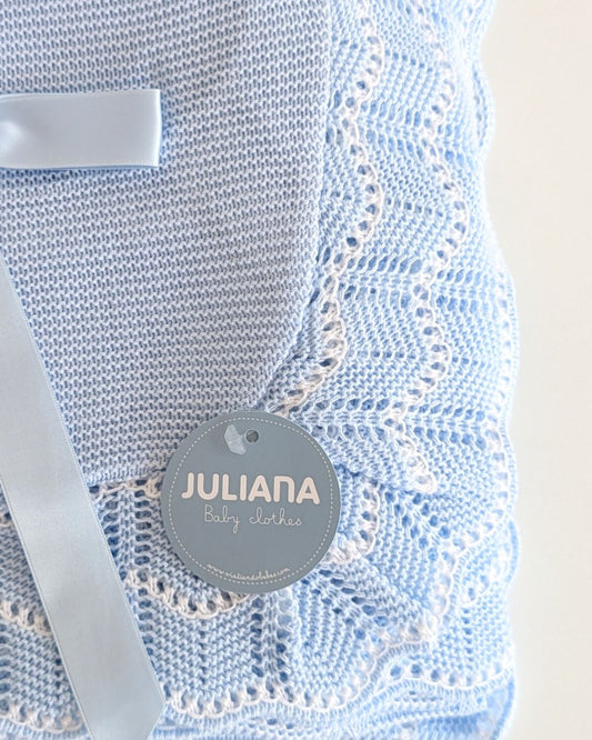 Chal Cuadro Calado Celeste - Juliana