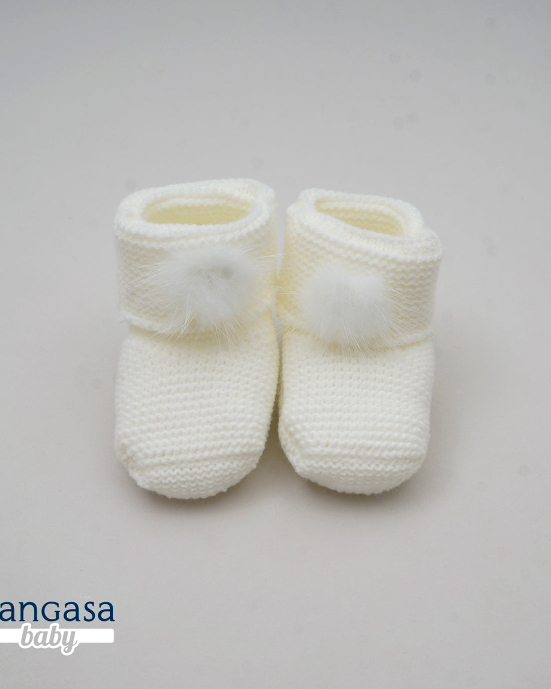 Botita Pompón Bebé Marfil - Pangasa Baby