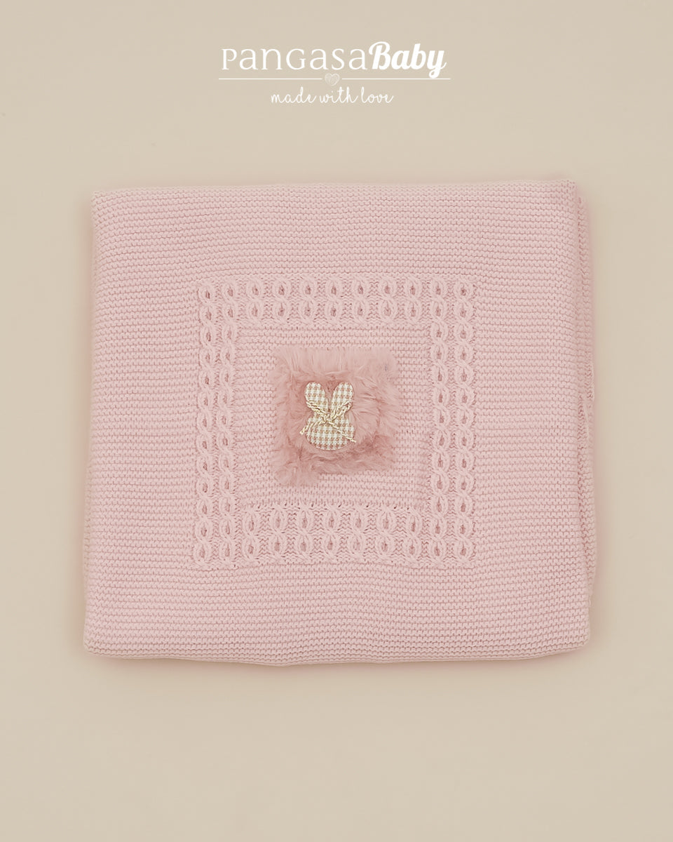 Mantita Bambi y Conejo Rosa Empolvado - Pangasa Baby