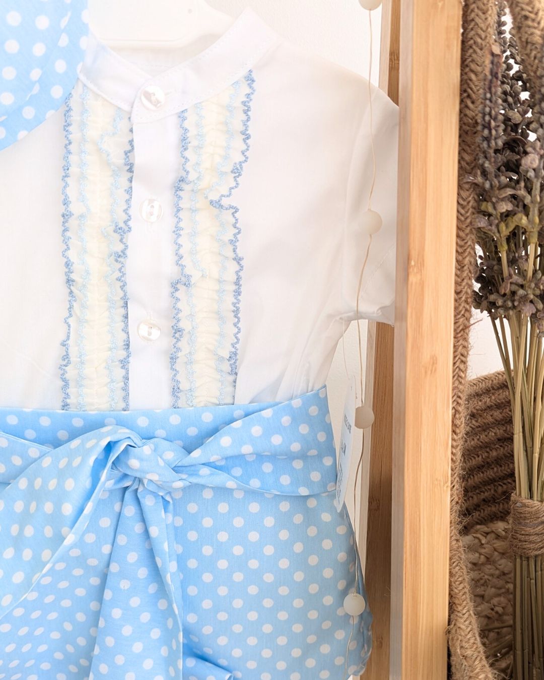 Conjunto Niño 4 Piezas Flamenco Celeste