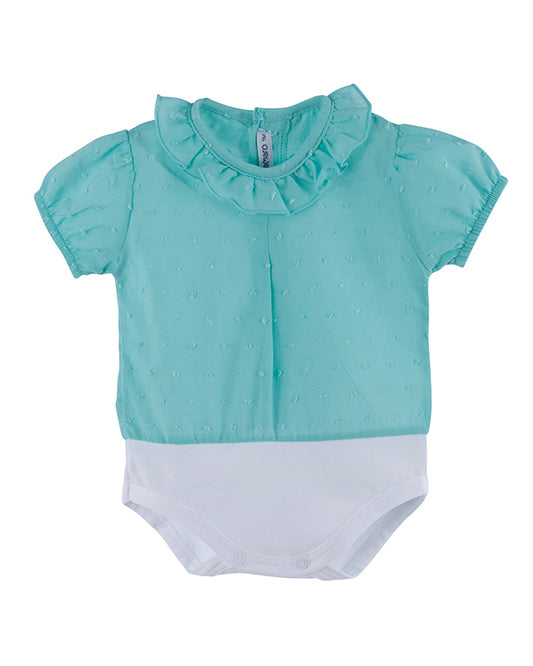 Body Manga Corta Plumeti Verde Mint - Calamaro