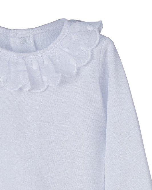 Body Punbig cuello y manga bordado topos