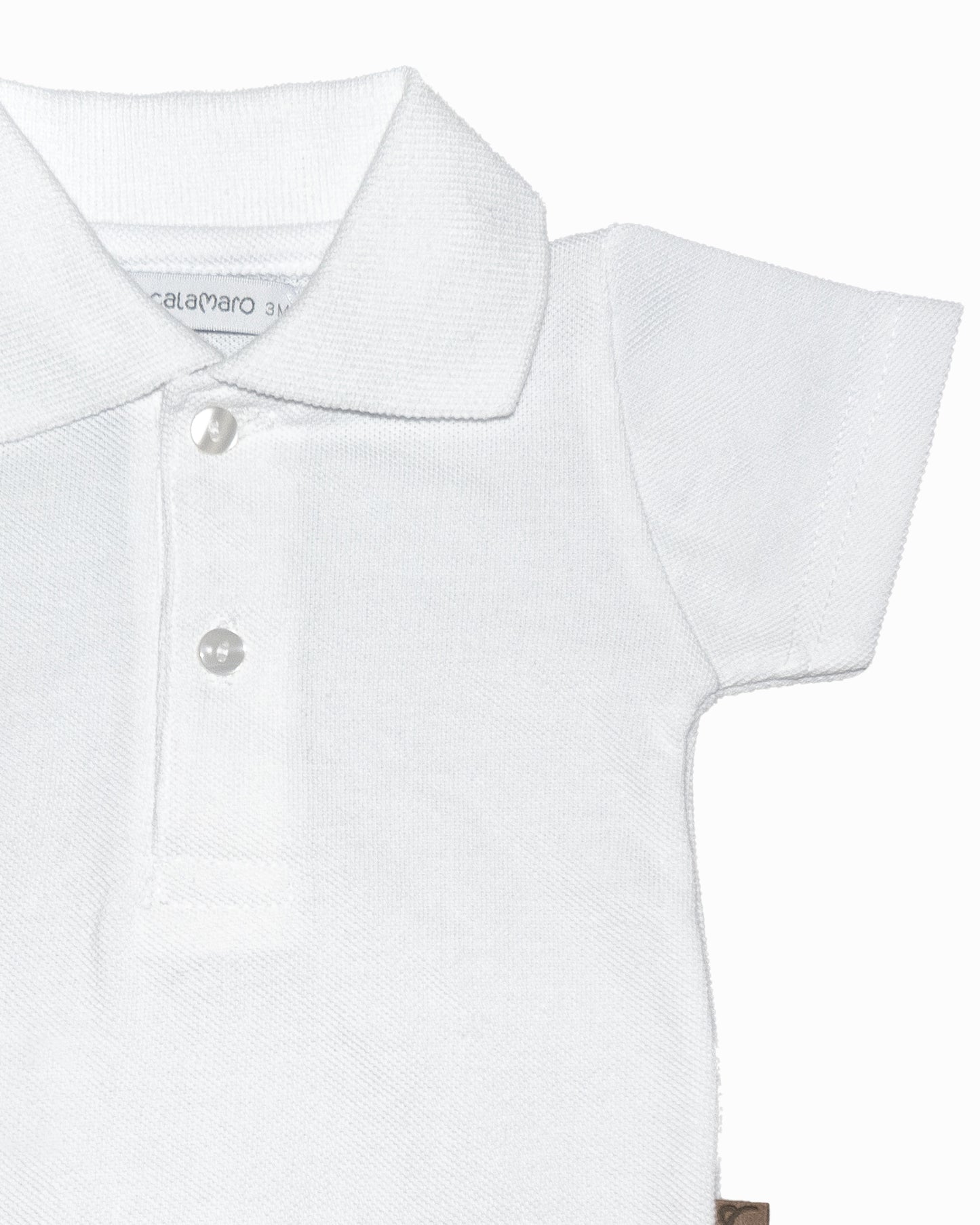 Body Cuello Polo Manga Corta Blanco - Calamaro