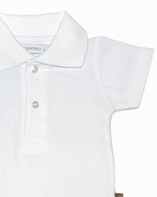 Body Cuello Polo Manga Corta Blanco - Calamaro