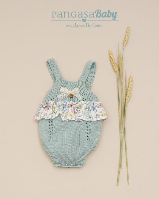 Peto Volante Flores Verde Mint - Pangasa Baby