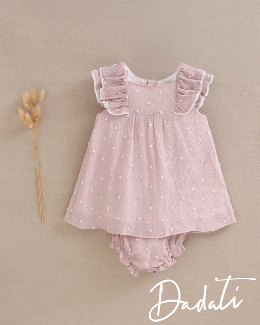 Vestido Bebé Plumeti Rosa Colección Ceremony - Dadati