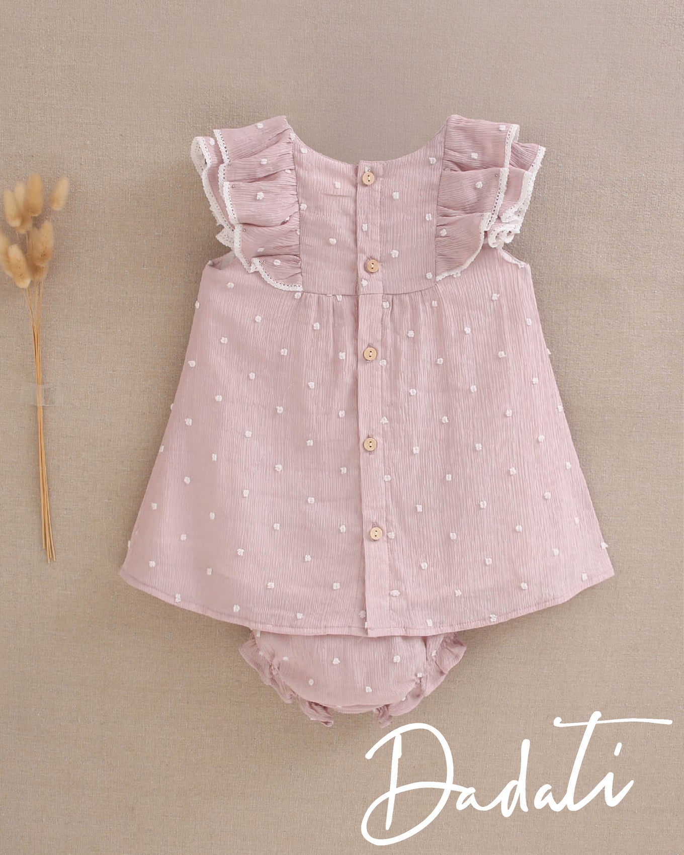 Vestido Bebé Plumeti Rosa Colección Ceremony - Dadati