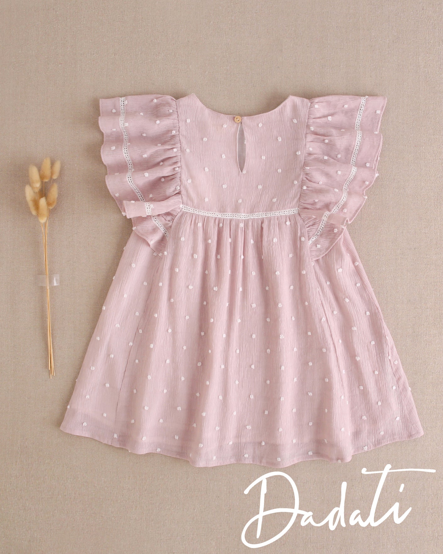 Vestido Infantil Plumeti Rosa Coleción Ceremony - Dadati