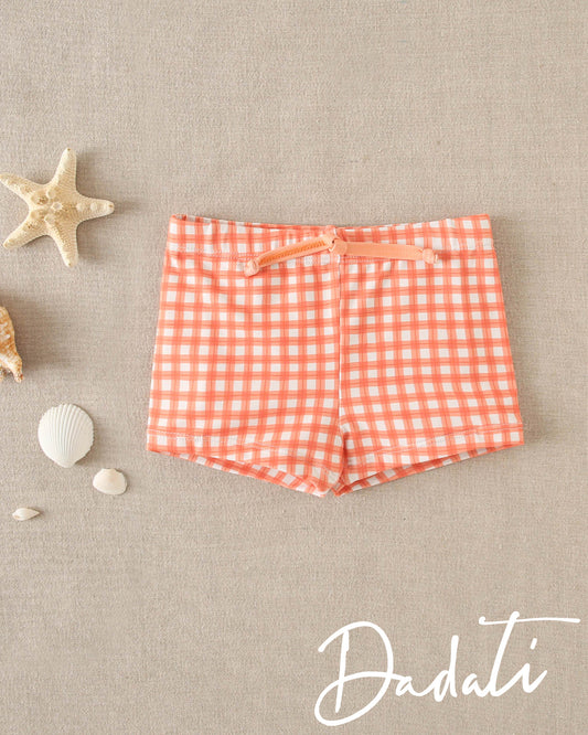 Conjunto Baño Niño Vichy Naranja - Dadati