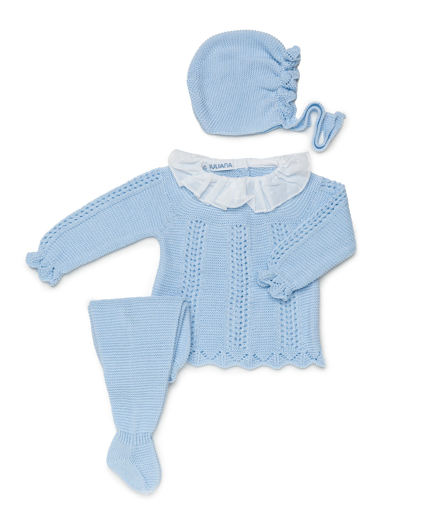 Conjunto Polaina Tiras Caladas Celeste - Juliana