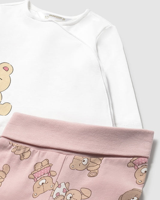 Conjunto Polaina Osita Rosa - Mayoral