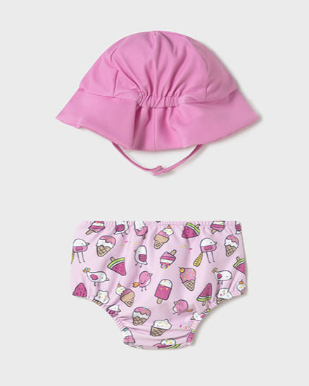 Bañador Pañal Con Gorro Pollito Rosa - Mayoral