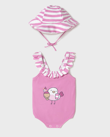 Bañador Con Gorro Pollito Rosa - Mayoral