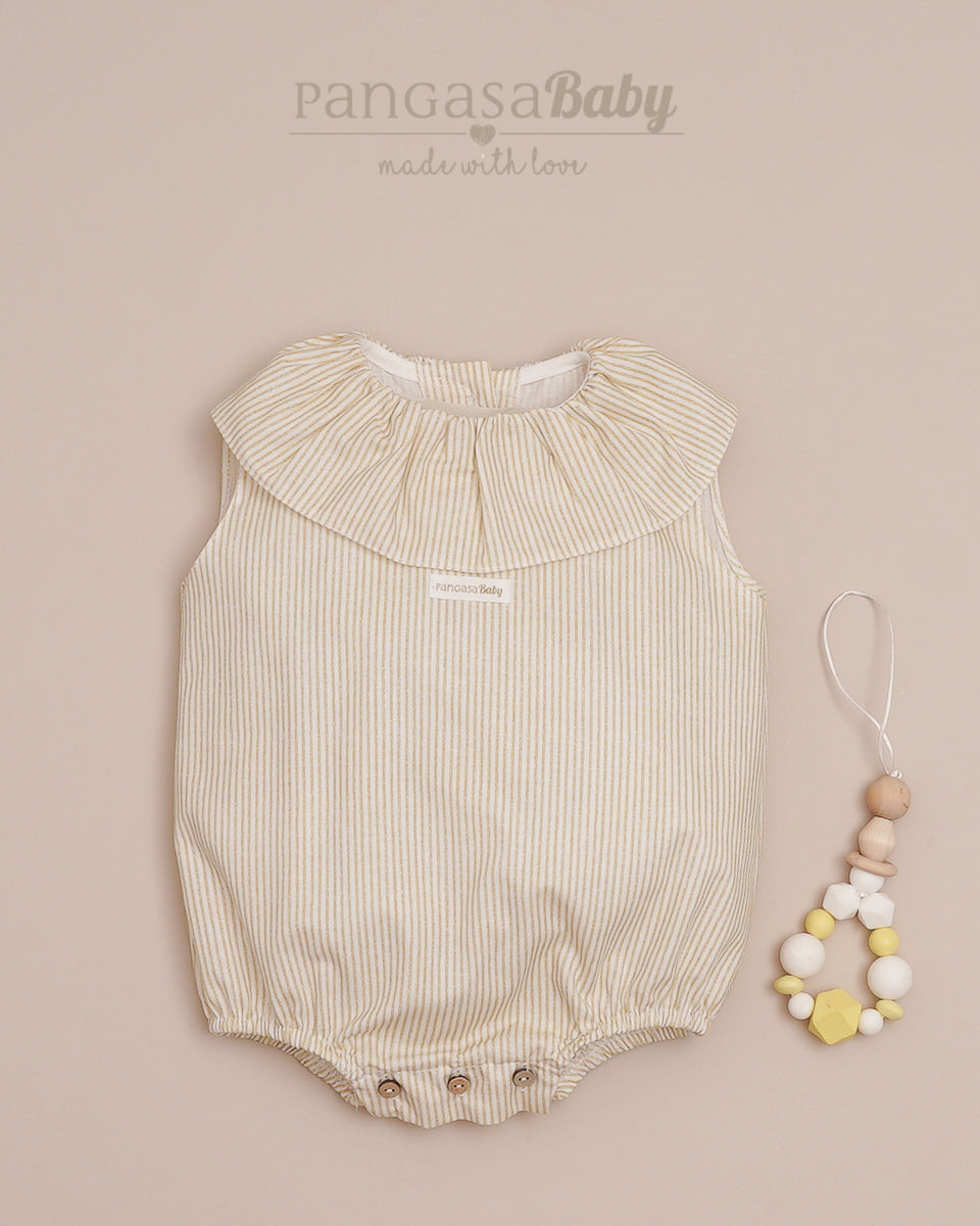 Pelele Tela Rayas Amarillo Familia Sweet Lemon - Pangasa Baby