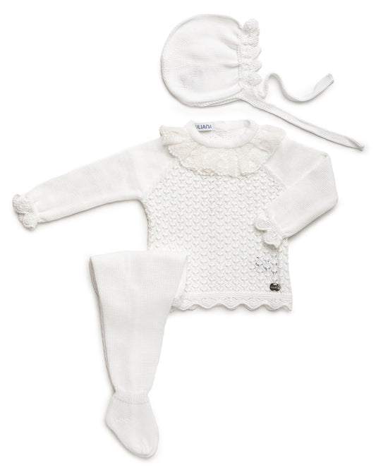 Conjunto Polaina Calado Blanco - Colección Mistralet de Juliana