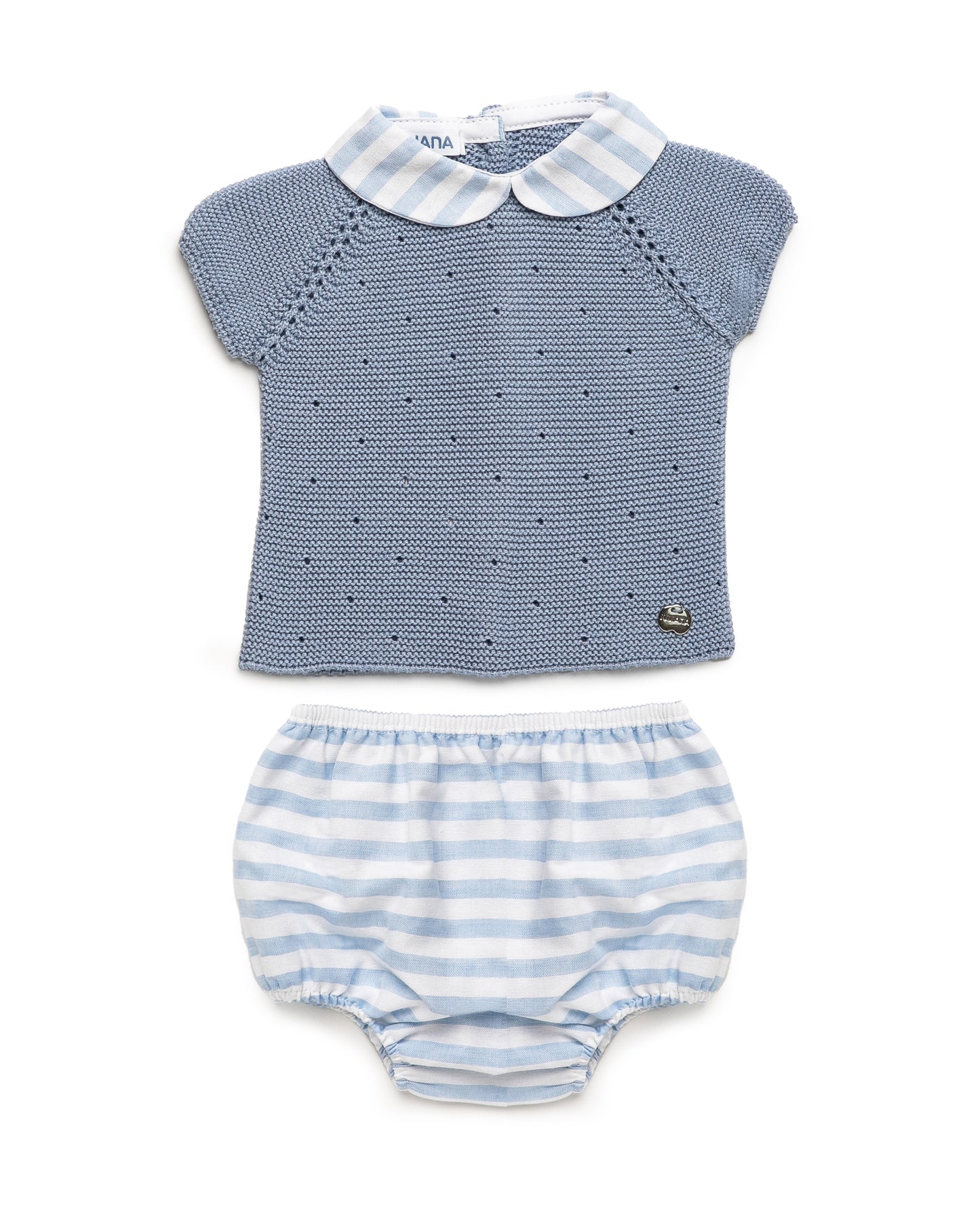 Conjunto Braga Rayada Cielo Colección Gallego - Juliana