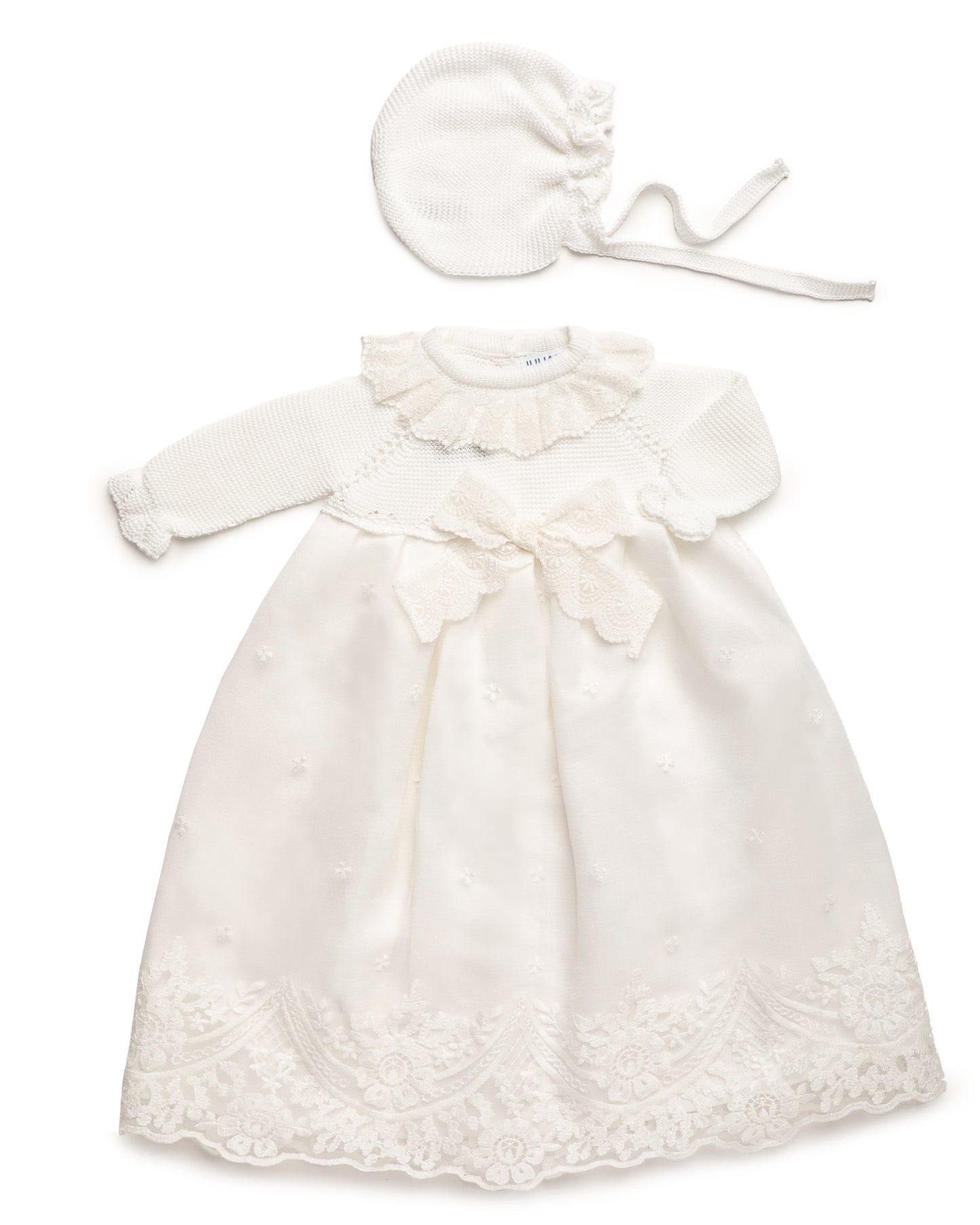 Faldon Lino Con Encaje Blanco - Colección Grecale de Juliana