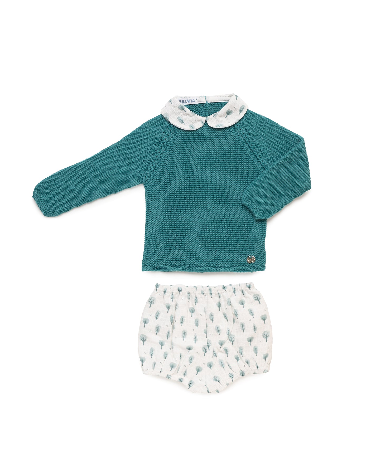 Conjunto Bebé Niño Pantalon Arbolitos Verde Baltico 25587 - Colección Oda de Juliana