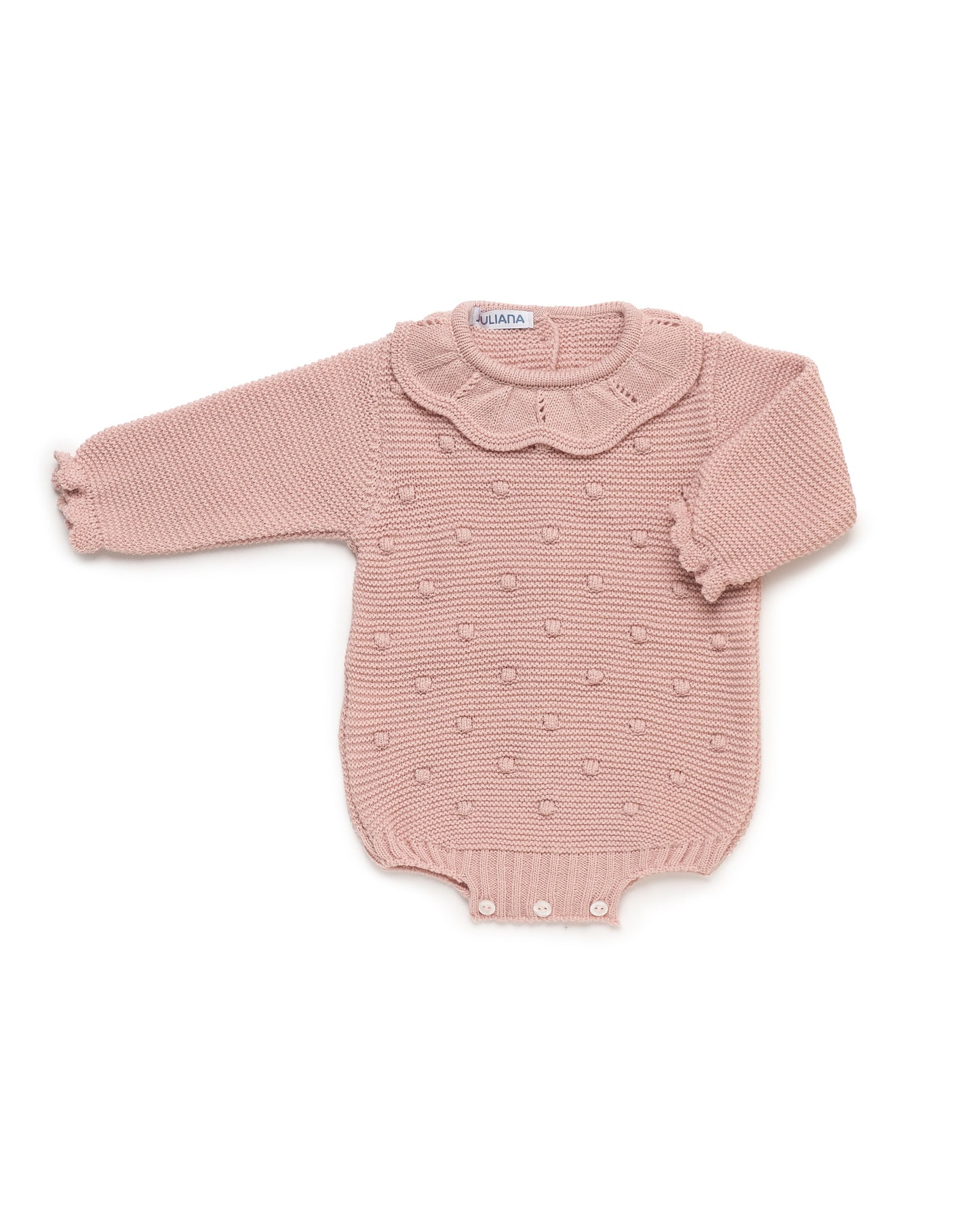Pelele Punto Bodoques Rosa Empolvado - Colección Arte de Juliana