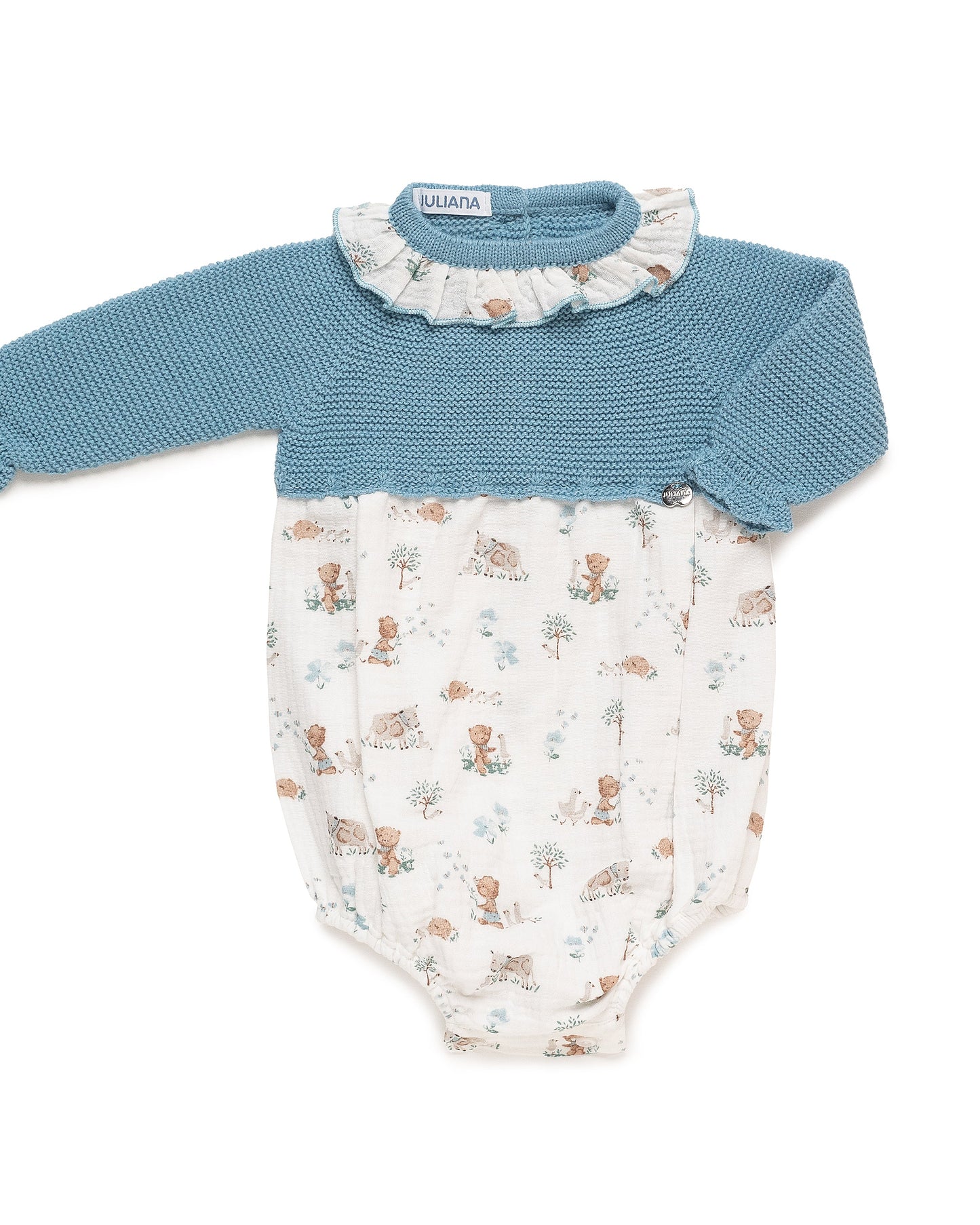 Pelele Animalitos Azul Nube - Colección Trazos de Juliana