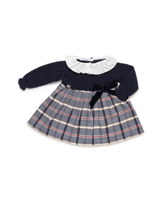 Vestido Cuadritos Marino - Colección Armonia de Juliana