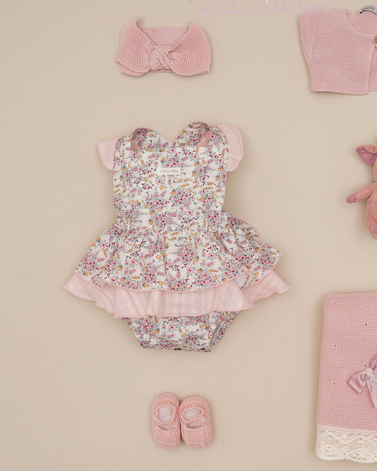 Peto Bebé Niña Flores Rosa Familia Tiny Flowers - Pangasa Baby