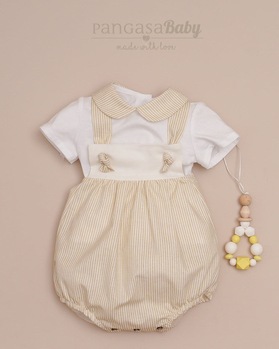 Conjunto Peto y Camiseta Rayas Amarillas Familia Sweet Lemon - Pangasa Baby