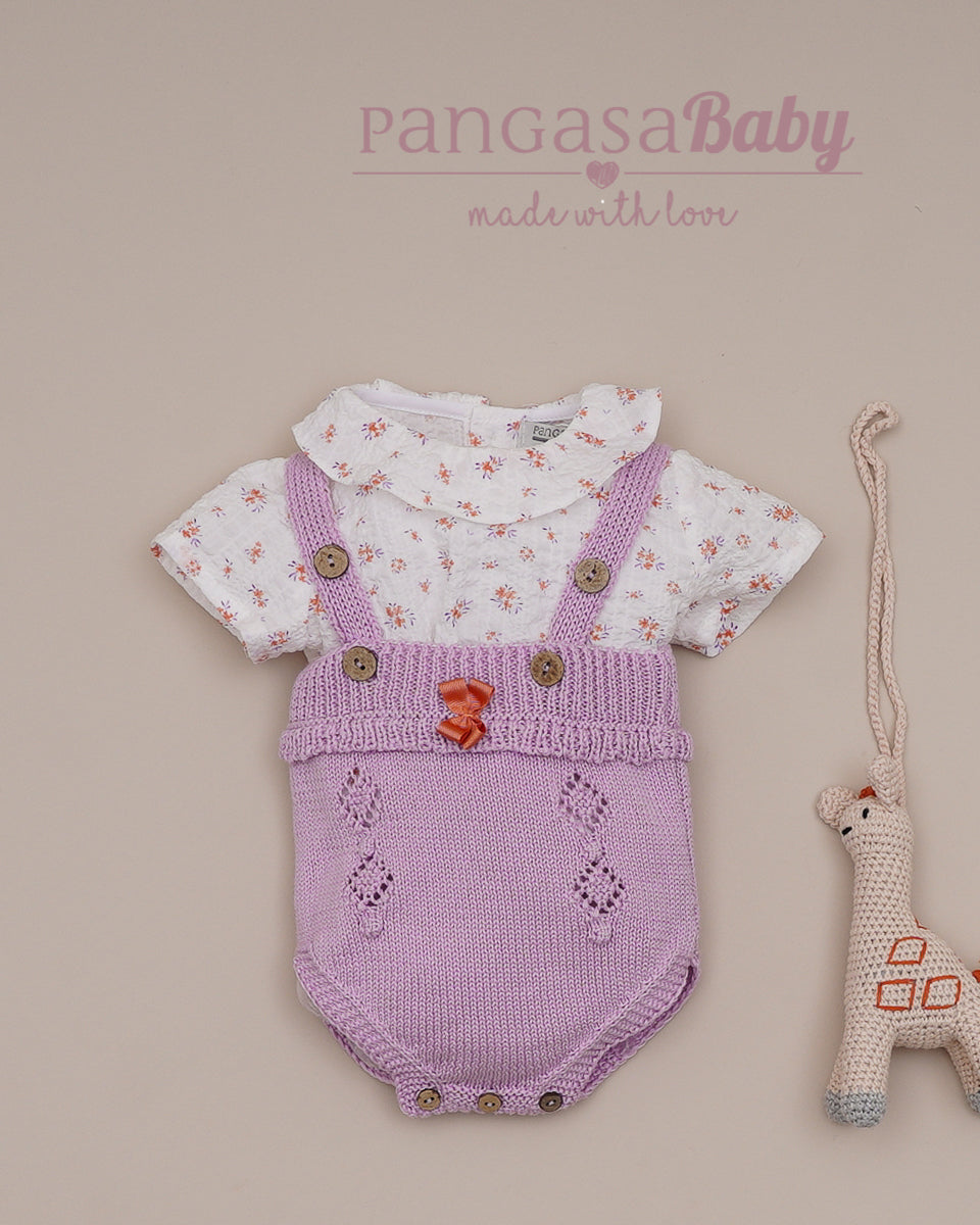 Conjunto Peto Flores Lila Familia Lila&Peach - Pangasa Baby