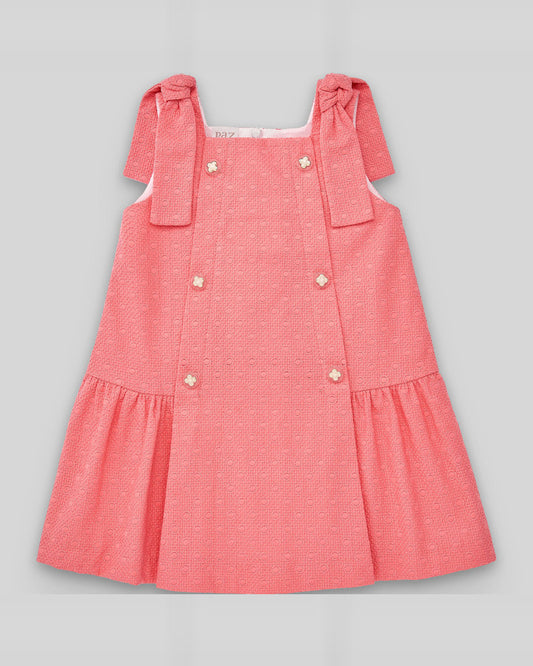 Vestido niña Volantes Macedonia Coral - Paz Rodriguez
