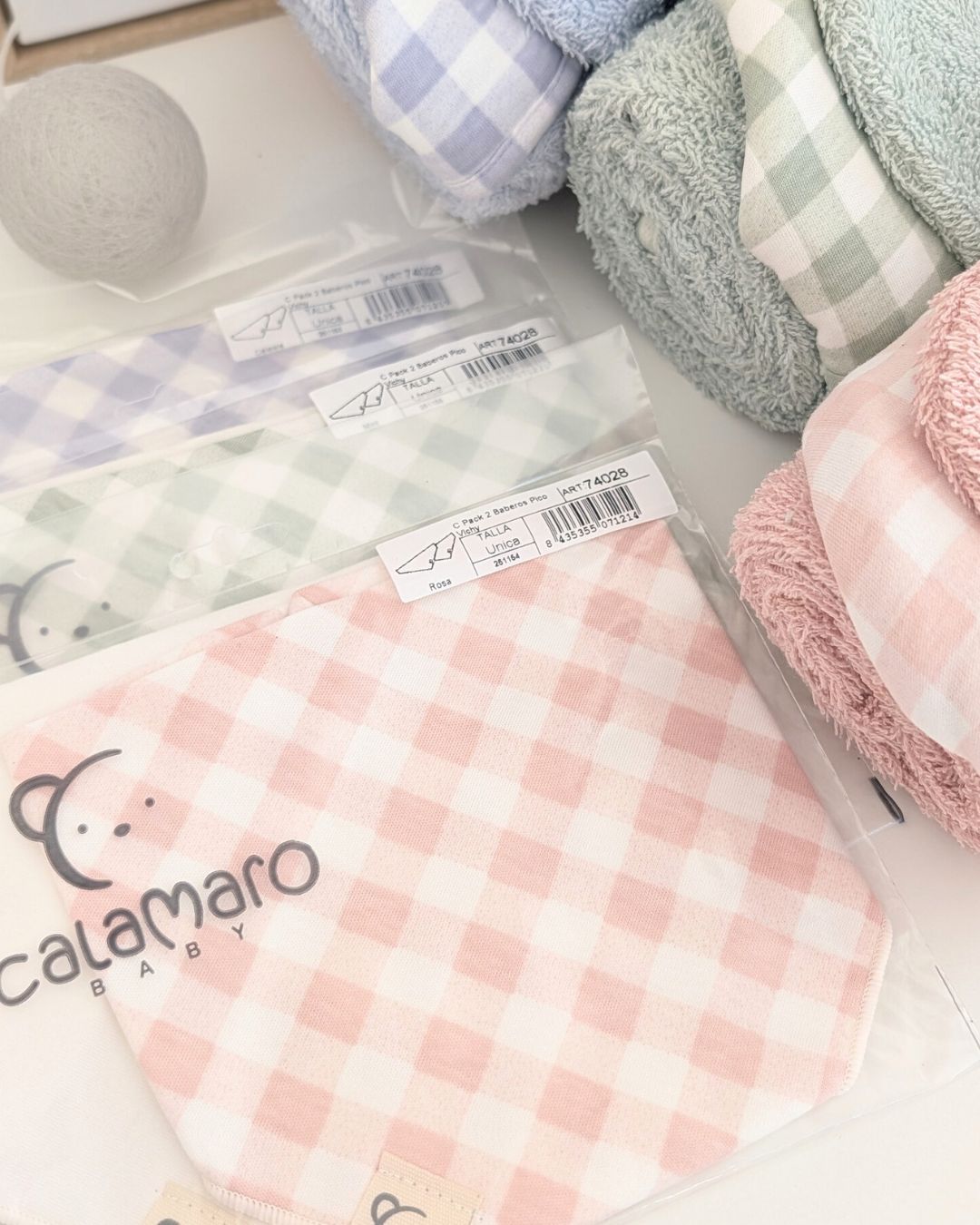 Pack 2 Baberos Pico Vichy Mint - Calamaro