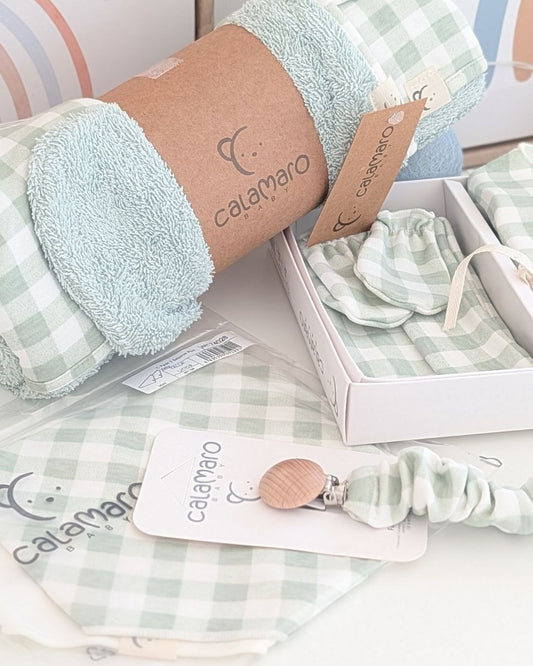 Pack 2 Baberos Pico Vichy Mint - Calamaro