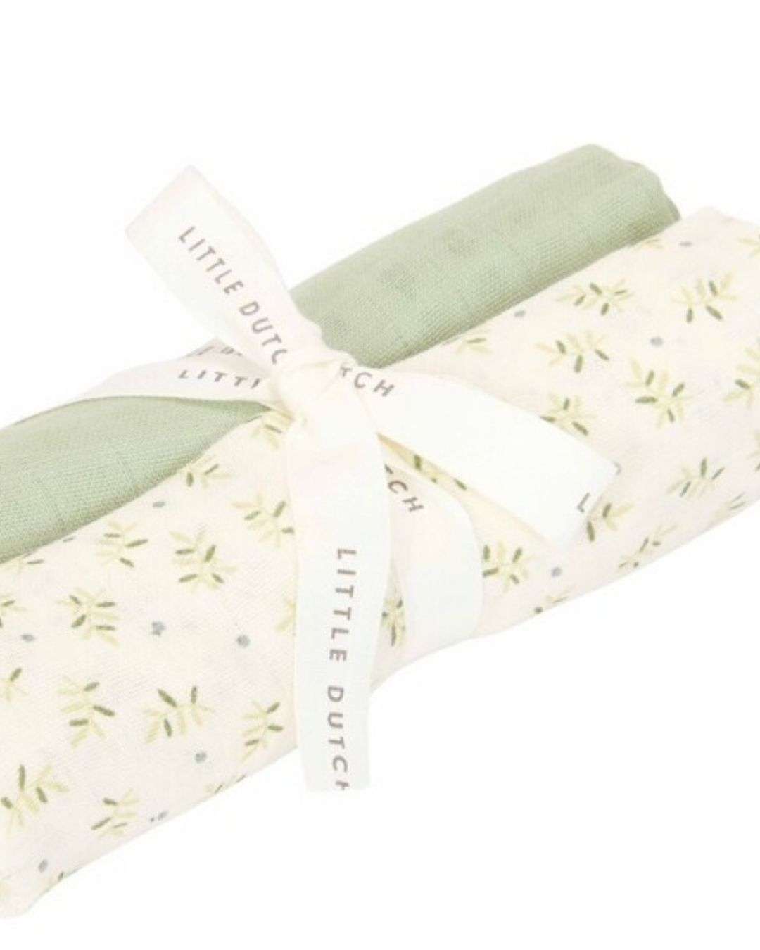 Pack 2 Muselinas 70x70 Blueberry Leaves Sage - Little Dutch