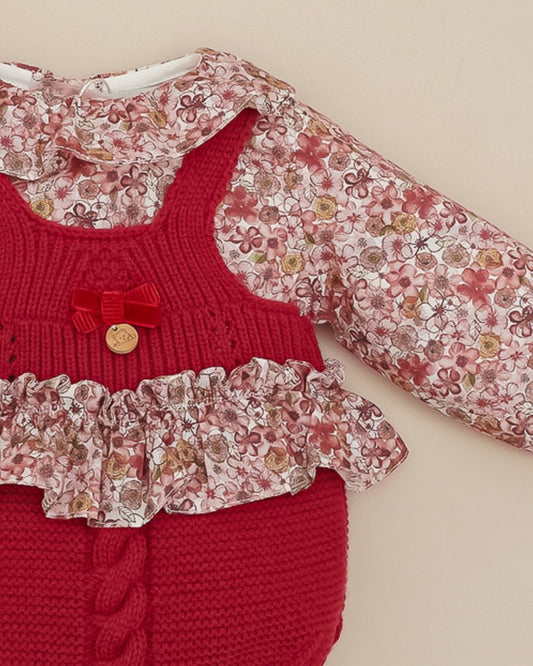 Conjunto Peto Flores Granate Cereza 💖 Rouge Couture - Pangasa Baby
