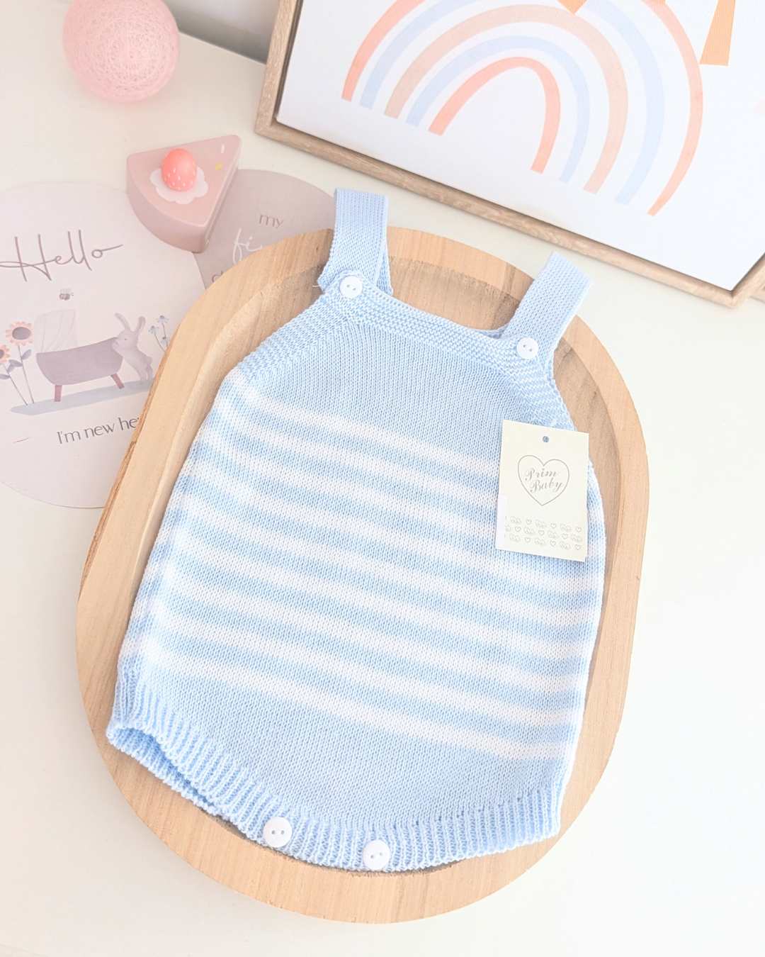 Peto Bebé Rayas Celeste - Primbaby