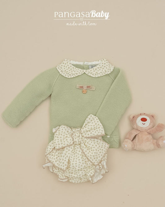 Conjunto Braguita Verde Hojas Flores 🍃 Baby Leaves - Pangasa Baby