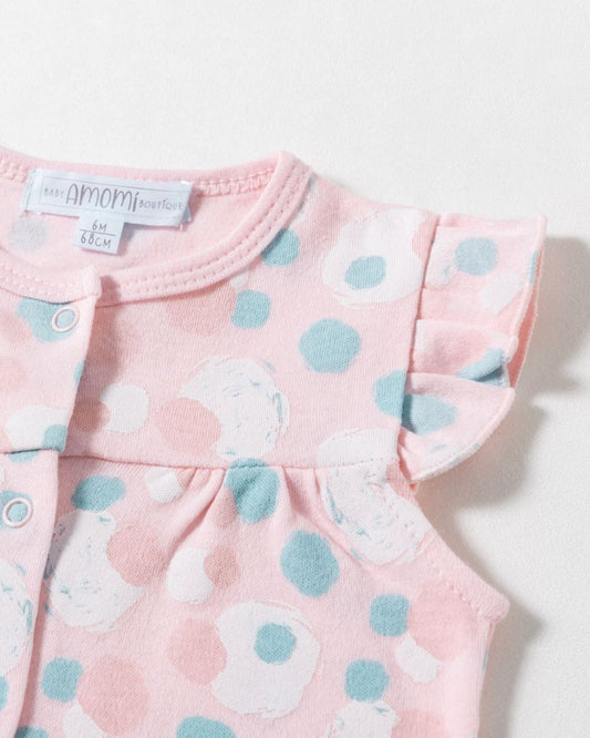 Pijama Manga Volante Rosa