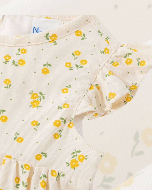 Vestido Bebé Con Braguita Florecitas Amarillas