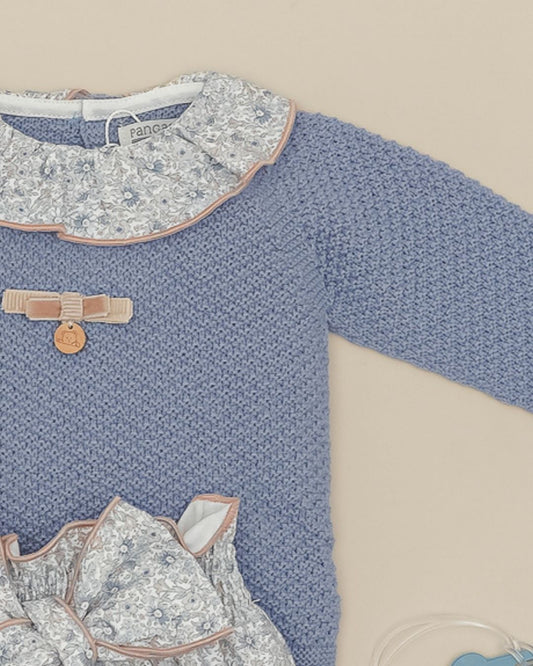 Conjunto Braguita Flores Bruma 💙 Bleu Brume - Pangasa Baby