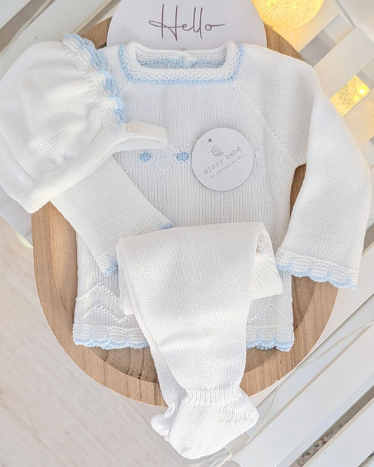 Conjunto Polaina Bodoques Celeste y Blanco 27157