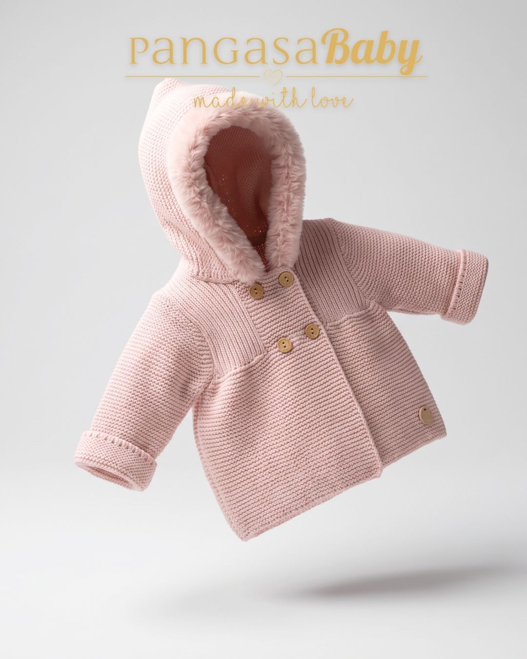 Abrigo Pelo Cosido Rosa Empolvado - Basic Collection Pangasa Baby