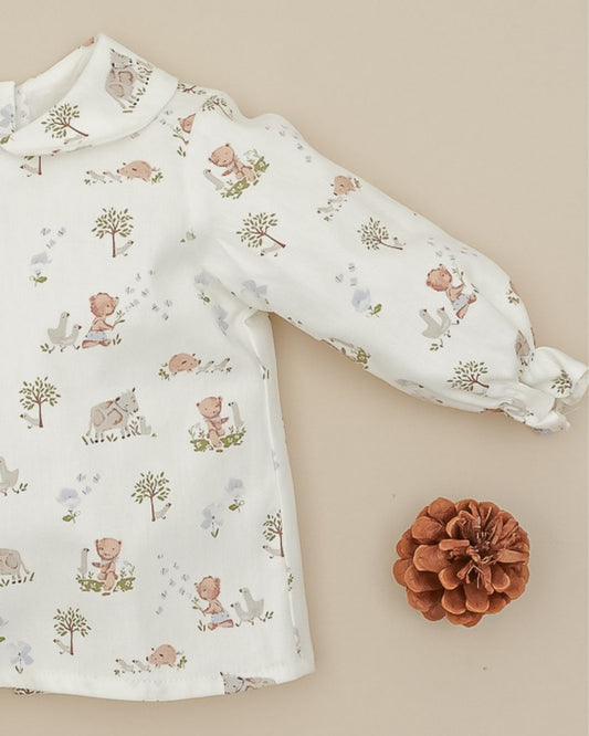 Blusa Teddy Celeste Empolvado 🧸 Ositos Tiny Bear - Pangasa Baby