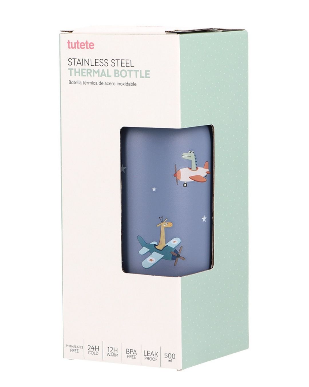 Botella Acero Térmica Planes 🛩️ 500ml - Tutete